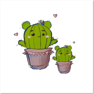 cute cactus plant Posters and Art